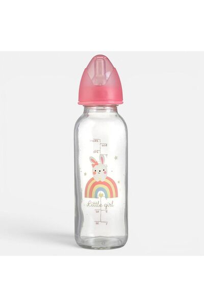 OEM Biberon din Sticla cu Tetina din Silicon Model Iepuras 240ml - Honey Baby