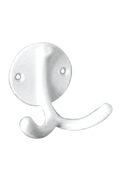 OEM Διπλή κρεμάστρα 80x57x60mm, λευκό αλουμίνιο