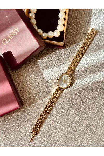 MERW Benoit Model Gold Beyaz Vintage Seri Kadın Kol Saati