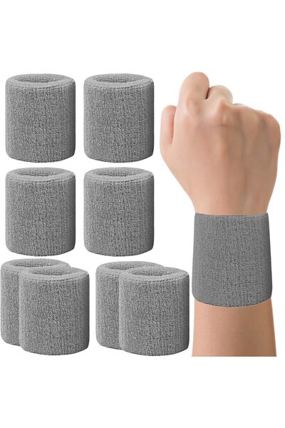GENERAL 8 Pack Wrist Sweatbands Tennis Wrist Bands Absorbent Sweat Band for M...