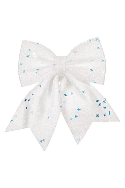 OEM Christmas Decorative White Iridescent Glitter Sequins Stars 28cm