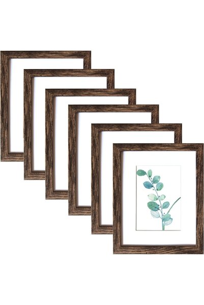 Generic 8x10 Photo Frame Picture Frames Rustic Brown Wall Mounting or Tableto...