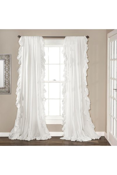 Generic Reyna White Window Panel Curtain Set for Living, Dining Room, Bedroom...