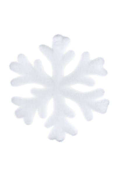 OEM Autocolant Decorativ de Craciun Fulg 3D Alb cu Glitter 19x19cm