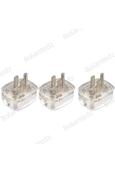 Choice 3pcs white US American 3 Pins AC Electrical Power Rewireable Plug Male...