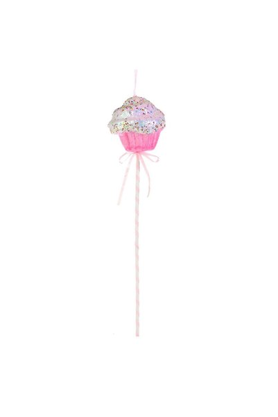 OEM Ornament Brad de Craciun Stick Candy din Spuma Cupcake Roz Glitter Paiete...