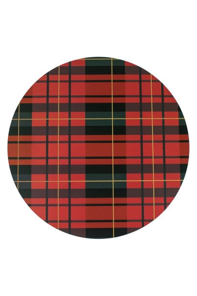 OEM Suport Farfurie Rotund Rosu in Carouri Ø38cm