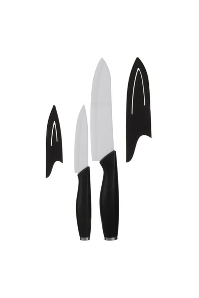 OEM Set 2 Cutite cu Lama Ceramica Alba & Husa