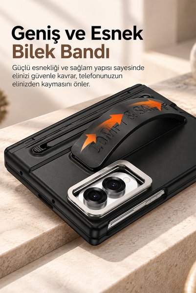 bbtech Samsung Galaxy Z Fold 8 ile Uyumlu MagSafe Manyetik Özellikli Entegre Kalem ve Ekran Koruyuculu Premium Kılıf