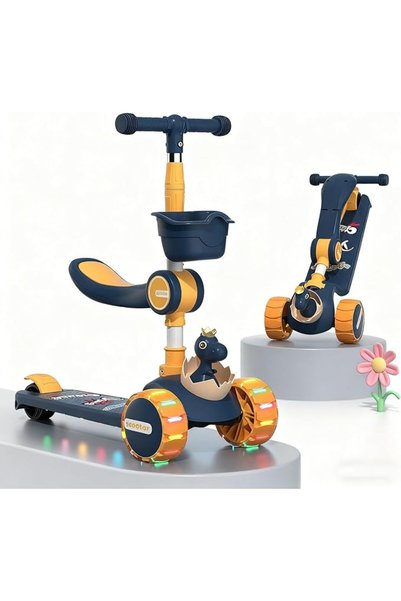 HOOKOR 3-in-1 Kick Scooter, Upgraded Adjustable Height Handlebars and Removab...