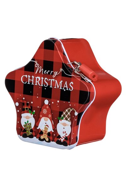 OEM Pusculita de Craciun Stea Rosie Gnome 12x12x6.5cm