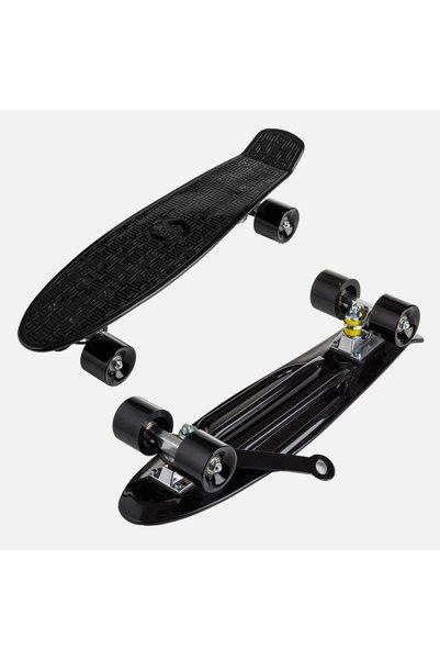 OEM Skate Pennyboard din Aluminiu Negru cu Maner 56x14cm