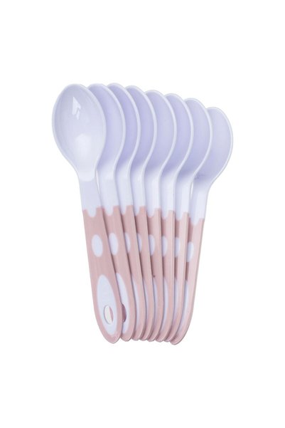 OEM Lingurite Reutilizabile din Plastic Alb cu Maner Nude 18cm - 8buc