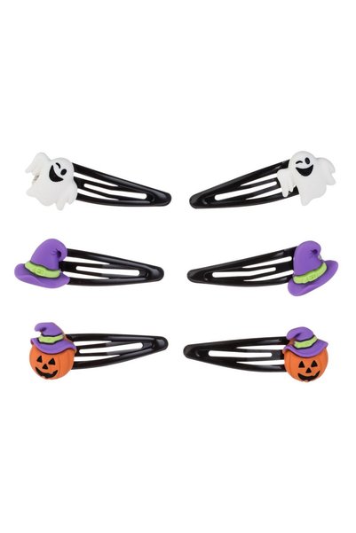 OEM Set Clame Metalice Par Negre cu Fantoma Palarie Vrajitoare Dovleac 5cm - ...