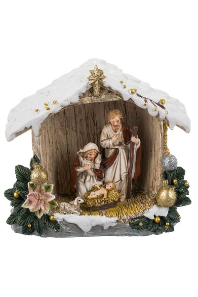 OEM Christmas Nativity Scene Holy Family with LED 16x6x15cm
