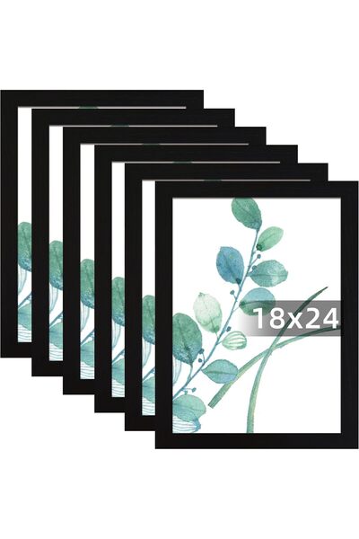 Generic إطار صور أسود مقاس 18×24، مجموعة من 6 قطع، لعرض الصور مقاس 18×24 بدون...