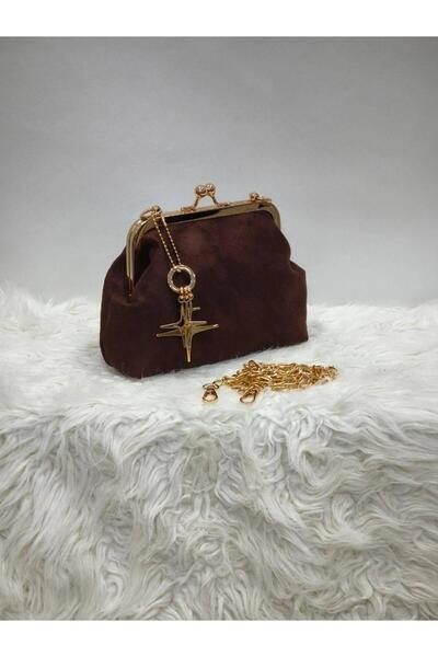 SHIKIRTI BAG STORE حقيبة يد وكتف نسائية من جلد الغزال بحزام طويل متقاطع وتفاص...