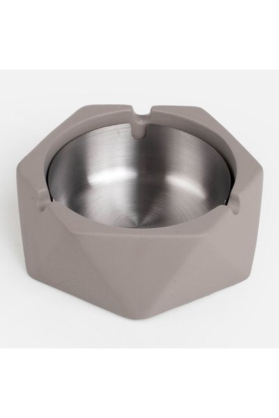 OEM Scrumiera din Ciment Poligonala Gri Bej 10.6x10.6x4cm