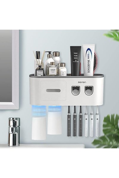 Generic Toothbrush Holder with Automatic Toothpaste Dispensers, Toothbrush Ho...