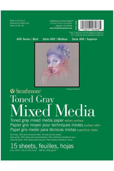 Generic دفتر رسم متعدد الوسائط من سلسلة 400 باللون الرمادي، مقاس 6 × 8 بوصة، ...