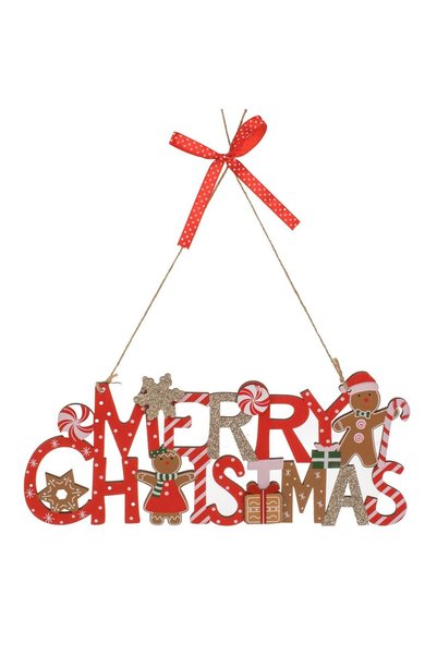 OEM Tablita Decorativa de Craciun Candy "Merry Christmas" Gingerbread 30x13cm