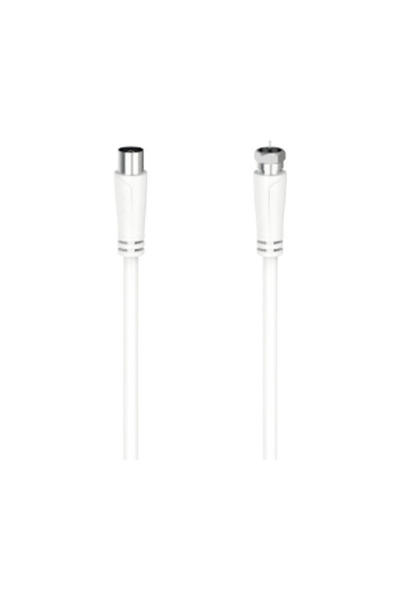 Hama Cablu coaxial adaptor mufă F -> mufă TV 3m 90dB alb (mamă/tată)