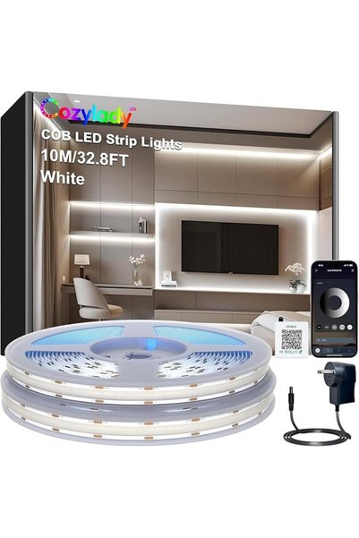 Cozylady شريط إضاءة LED من نوع COB بطول 5 أمتار، تحكم عبر تطبيق البلوتوث، أبي...