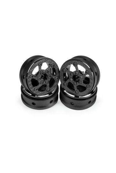 Choice 4PCS B 4Pcs 1.9 Inch Carbon Fiber Wheels Rim for 1/10 RC Car Crawler C...