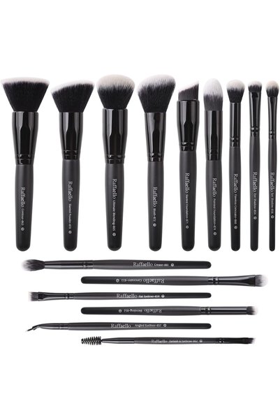 Raffaello Zoreya Makeup Brushes 15Pcs Makeup Brush Set Premium Synthetic Kabu...