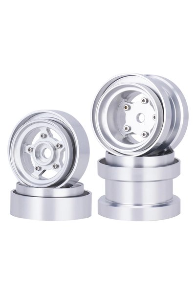 Choice Silvery Aluminum Beadlock Wheels for 1/10 RC Buggy Upgrade Kit Compati...