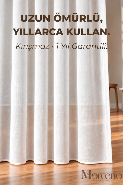 Morceno Aura Premium Soft Mikrofiber Tül Perde - 1 Yıl Garantili (Normal Pile)