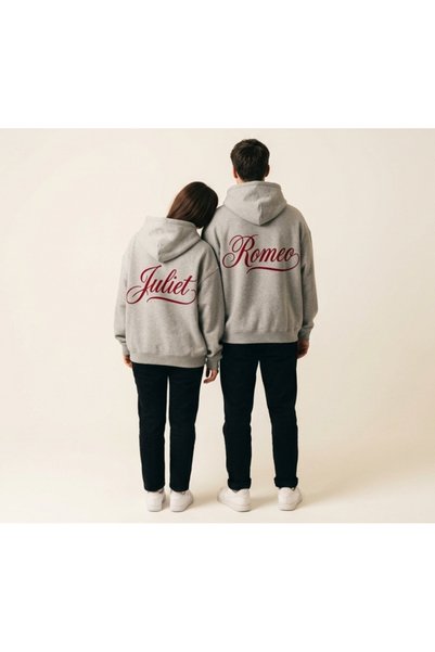Marco Fresco Sevgil I Couple Combination Printed Hooded Sweatshirt Set of 2