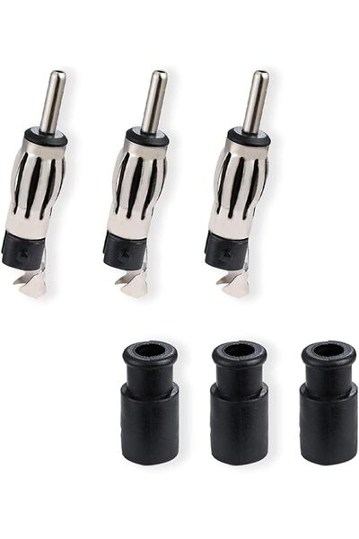 Vecys 3PCS DIN Plug Crimp Connector Straight Adapter FM/AM Car Radio Antenna ...