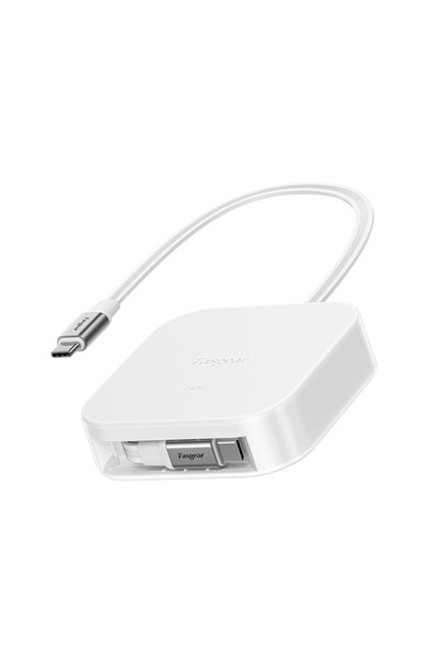 Generic كابل USB C إلى USB C قابل للسحب بقوة 240 واط (1.1 متر/3.6 قدم، أبيض)