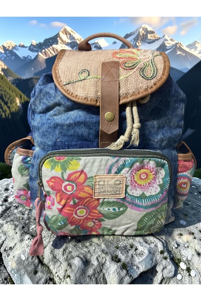Old Cotton Quality Single Eyed Vintage Casual Design Unisex Backpack Daily Sc...