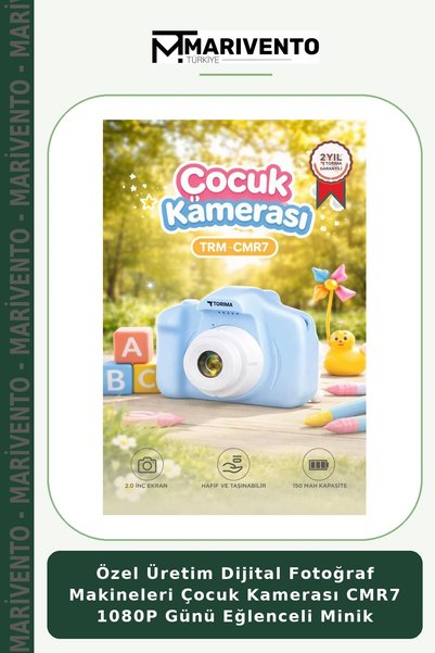 Marivento Özel Üretim Dijital Fotoğraf Makineleri Çocuk Kamerası CMR7 1080P Günü Eğlenceli Minik