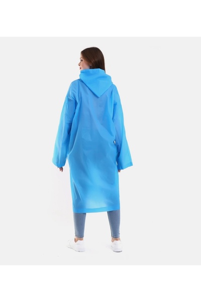 YEB Women's Men's Raincoat with Umbrella Hood and Snap Fasteners