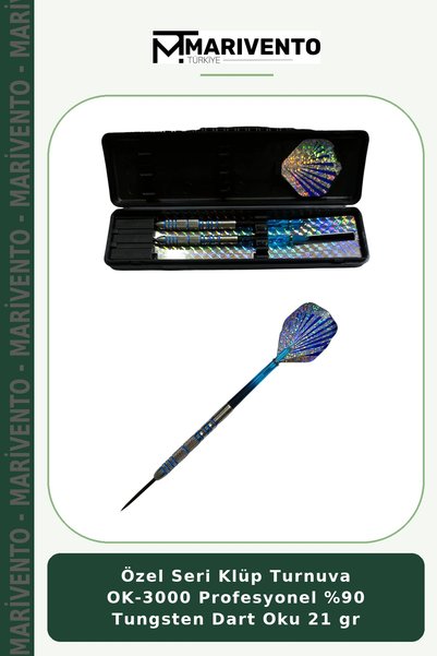 Marivento Özel Seri Klüp Turnuva OK-3000 Profesyonel %90 Tungsten Dart Oku 21 gr