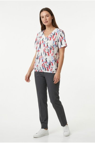 Neden Tekstil Women's Short Sleeve V-Neck Patterned T-Shirt