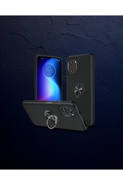 Generic Brand Xiaomi Poco F3 Case Elite Ring Cover - Black