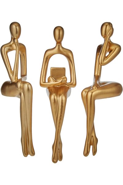 Generic Gold Statue Home Decorations for Living Room, Modern Shelf Decor, Boo...