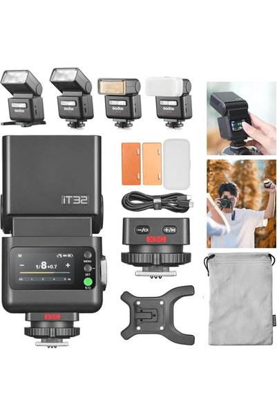 Godox فلاش كاميرا iT32 TTL مع X5S لسوني — حذاء مغناطيسي ومشغل 2 في 1، HSS 1/8...