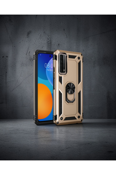 Generic Brand Huawei P Smart 2021 Case Sofia Silicone Cover with Ring - Gold