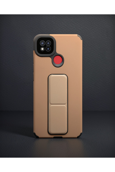 teknodayım Xiaomi Redmi 9C Case Mega Silicone with Stand - Gold