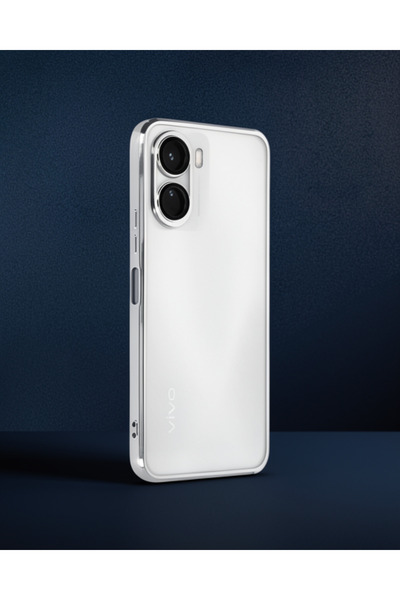 Generic Brand جراب Vivo Y16 من السيليكون مع عدسة Razer - فضي
