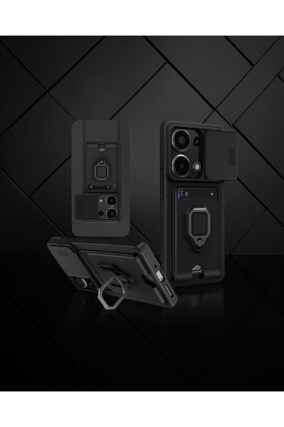 teknodayım Xiaomi Redmi Note 13 Pro 4g Case Zuma Silicone with Ring and Busin...