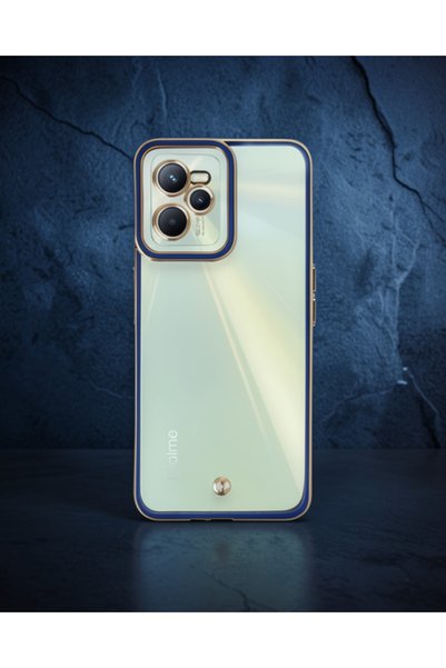 Generic Brand Realme c35 case liva lens silicone - blue