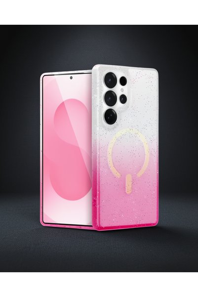 Generic Brand Samsung Galaxy S25 Ultra Pummel Shiny Magsafe Case - Pink