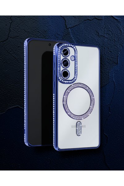 teknodayım Samsung Galaxy S25 Case Joke Silvery Magneticsafe Case - Blue