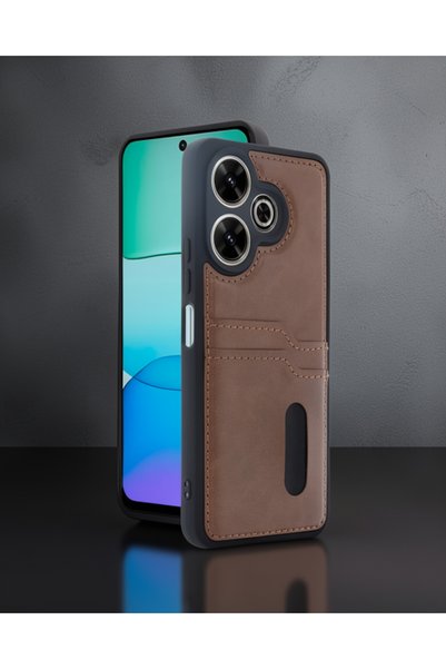 Generic Brand Xiaomi Redmi 13 4g Case Sara Leather Case with Business Card Ho...